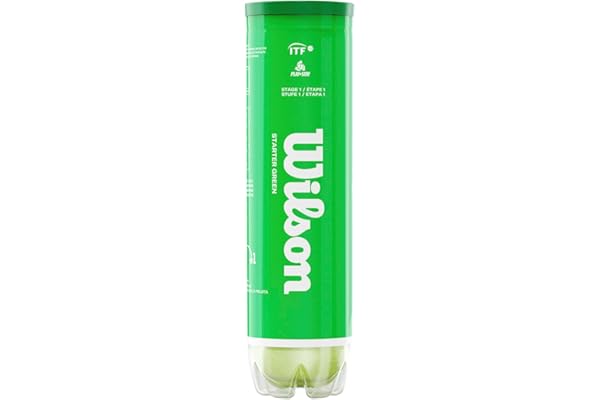 Wilson Balles de Tennis, Starter Play Green, Boîte de 4, Jaune, pour Les Enfants et Adolescents, WRT137400