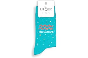 ALTER SOCKS Calcetines divertidos | Calcetines con signo del zodiaco para hombre y mujer | regalo del signo del zodiaco | medias unisex talla 36 – 45
