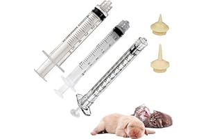 TUKNN Medicina Jeringa para Mascotas, Jeringuilla para Mascotas, Jeringa Alimentación para Mascotas, con Pezón de Silicona, para Alimentar Gatos, Perros y Otras Mascotas Recién Nacidas, 3 Piezas