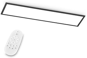 ‎EGLO EGLO LED Deckenleuchte Bottazzo, Deckenlampe 100x25 cm, Panel ultraflach aus Aluminium, Kunststoff in Schwarz, mit Fernbedienung dimmbar, Farbtemperaturwechsel (warmweiß – kaltweiß), Wohnzimmerlampe