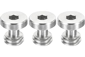 PATIKIL 3-Pack Kamera Schnellspannschraube Stativschraube Edelstahl Sechskantschlitz Schraube für DSLR Kamera 3/8"-16 Gewinde 13mm lang silbern