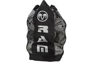 RAM SPORTS Ram Rugby Backpack Breathable Ball Bag - Black - Holds 14 Rugby Balls – Adjustable Shoulder Straps – Padded Back Support