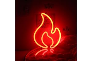 INEONLIFE Enseignes Au Néon De Flamme Pour Enseigne à LED Néon Rouge Murale Allumez La Veilleuse Au Néon De Feu Pour Les Décorations Pour La Maison De Magasin De Restaurant De Barre De Chambre à Coucher