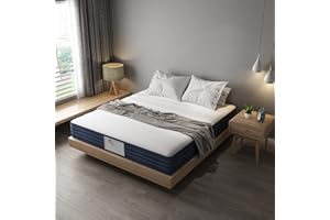 TEENO Matelas en Ressorts Mousse polyuréthane et 22CM mémoire de Forme (140x190x22cm)