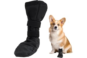 ARTGUTS Dog Paws Recovery Shoe, Non-Slip Dog Socks, Dog Protective Shoes, Black Non-Slip Dog Socks, Anti Licking Pet Wounds, for Small, Medium and Large Dogs (L)