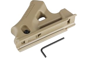 Ranstac Impugnatura Frontale Softair in Nylon Impugnatura Anteriore Triangolare Angolata Airsoft Forgrip Angolato Picatinny da 20mm CJ/WB-01 (Riposo per Il Pollice, Marrone Chiaro)