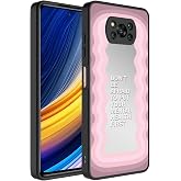 Aksesuarcim Xiaomi Poco X3 Pro ile Uyumlu Kılıf Aynalı Parlak Desenli Fig&uuml;rl&uuml; Kamera Lens Korumalı Kapak Mirror Ayna