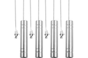 Tearmier 4 Pack Silver Chrome Light Pull Handle with Chain, Corrosion-Resistant Pull Cord Weight Handle for Bathroom Fan/Light Switch, Easy Install 150cm Cord Connectors (Silver)