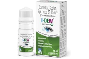 I-DEW Advance PF Carmellose Eye Drops for Dry Eyes | Night-Time Eye Drops | Carmellose Sodium 1% | Essential Eye Electrolytes | 100% Preservative-Free & Sterile | Long-Lasting Relief | 10ml(Pack of 1)