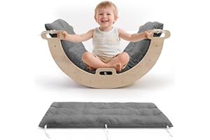 STYPLZ Kletterbogenkissen,Kissen für Kletterbogen,Schaukelkissen für Kleinkinder,Kletterbogen,Bodenliege-Sitzkissen und -Bezug, Bodenkissen,Kleinkind-Nickerchenmatte,Bett-Bodenkissen für Kinder (Grau)