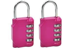 Candado Taquilla SNZ de Combinación de 4 Dígitos de Aleación de Zinc - Seguro y Resistente, Para Escuela, Gym, Mochila, Caja y Más - Resistente a Clima y Heladas (2 piezas Rosa)