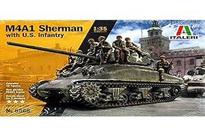 Italeri 6568S 1:35 M4A1 Sherman with U.S. Infantry - Modelo de Suelo, Hobby, Pegado, Kit de plástico, detallado, Multicolor