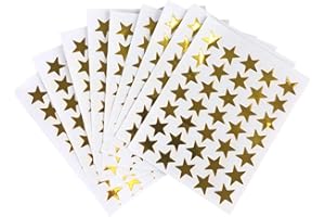 TOYVIAN Autocollants Étoiles Dorées PVC 10 Feuilles - Récompenses Amovibles pour Enfants Et Étudiants, Décoration De Boîtes, Enveloppes, Sacs, Cahiers