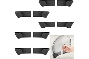 NiCoLa 10 szt. uchwytów na pokrywę patelni, stojak na pokrywę garnków, plastikowy uchwyt na pokrywę garnków, mocny samoprzylepny uchwyt na pokrywę garnków