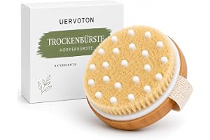 Torr kroppsborste, naturlig borste | För lymfdränering, peeling, torrmassage och daglig kroppsvård