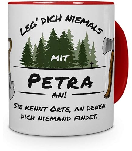 Personalisiere Tasse Mit Namen Lea – Positive Eigenschaften Tagcloud, Pink, 325 Ml, Spülmaschinenfest