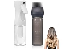 Peevisap 2 Teiliges Set 200 ml Sprühflasche Haare, 170 ml Hair Oil Applicator, Öl Applikator Haare, Scalp Applicator, Spray Bottle Hair, Für Hair Styling, Haar Colorationen