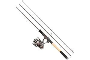 Abu Garcia Tormentor Spin Fishing Rod and Spinning Reel Combo Set - Ready to fish setup - Reel loaded with Berkley Fireline Ultra 8 Braided Line