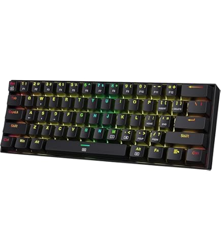 Redragon K617 SE Tastiera Meccanica 60% RGB – 61 Tasti Trasparenti Con Swich Lineari E Software Pro - 4