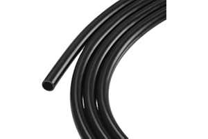 sourcing map Silicona Tubería Manguera 5mm ID 6mm OD 6.6 Pies Negro Alta Temperatura para Agua Manguera Aire Tubo