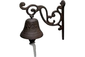 Huaxingda Vintage Cast Bell Dinner Bell Iron Wall Mounted Bell Metal Door Bell Decor Welcome Cast Doorbell For Farmhouse, Garden, Yard, Front Porch