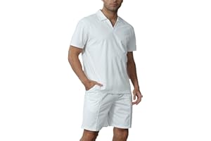 Halfword Zestawy dresów męskich joggingowych polo z krótkim rękawem zestawy na co dzień plaża wakacje dres do biegania sport