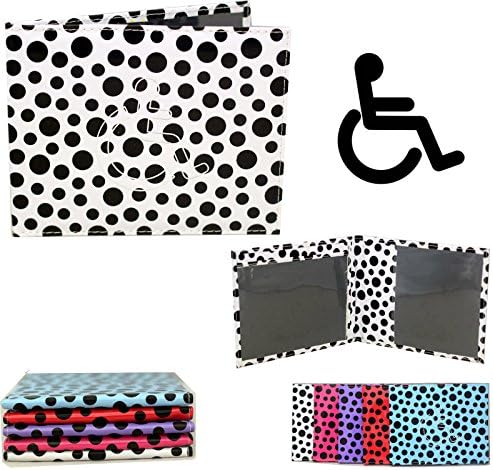 SystemsEleven Disable Badge &amp; Timer Parking Permit Holder Black Polka Dots Fancy Case Cover (PINK)