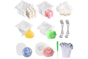 7 Pcs Stampi per Candele, CZMAO Stampi per Candele 3D Bubble Cubo,Stampi per Candele Fai Da Te,silicone 3D fai da te,Atampi per Candele da Versare Come Decorazioni per la Casa
