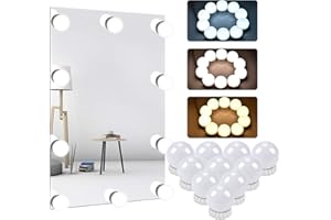 Unisun LED Vanity Mirror Lights Kit with USB Power Cord, Stick-on Makeup Mirror Light, with 10 Dimmable Bulbs for Dressing Table 3 Color 10 Levels Brightness (Mirror Not Include)