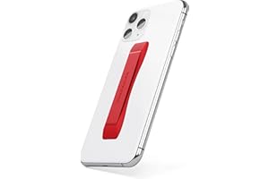 VONMÄHLEN Backbone Uniwersalny elastyczny pasek na palec do smartfona, ultra płaski uchwyt na palec do smartfonów z gładkim w dotyku silikonem, z mocnym paskiem samoprzylepnym, czerwony