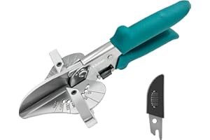 O'SHINE O’Shine Miter Shears for Angular Cutting Molding Crafting,Shoe Molding Cutter Tool,45-135 Degree Multi Angle Mitre Shears Trim Cutter Hand Tool for Soft Wood PVC, an Extra Blade with Sheath Included
