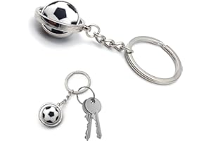 Leddy Living Portachiavi Tascabile PALLA DA CALCIO, Sport Pallone Soccer Serie A, La Liga, League, Bundesliga, Ligue 1 con Anello Porta Chiavi, Accessorio per Uomo e Donna, Idea Regalo