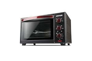 G3 Ferrari G10132 Il Moro 28 Plus Forno Elettrico Ventilato, 28 Litri, 1600W, 6 modalità di cottura, Timer 60 min, 100° - 230°C, Interno antiaderente, Rosso/Nero