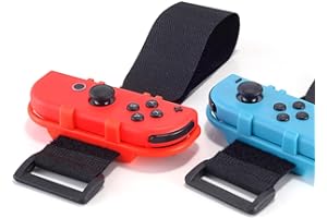JoyHood 2 Pack Bandes de Poignet pour le Jeu de Danse 2022 2021 2020 2019 & Zumba Burn It Up pour Switch/Switch OLED Joy-Con, Sangle élastique Réglable, Accessoires pour Manette Switch (Rouge & Bleu)