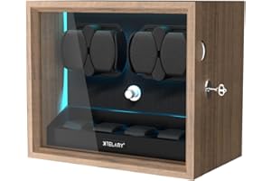XTELARY Remontoir Montre Automatique, Watch Winder Remontoir de Montre pour 4/6/8/12 Montres avec rangements supplémentaires pour Montres Boîte à Montre