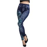 Femme 3/4 Jeans Look Leggings Jeggings 
