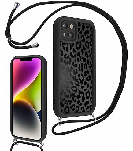 Coalbooliy Custodia Con Cordino Per IPhone 12 Mini - Cover TPU Morbida Leopardata Con Laccio Regolabile, Antiurto