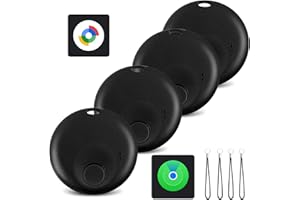 Spedal 2-en-1 Traceur Localisateur d’Objets, Airtag Android Compatible avec Apple et Android Localiser, pour Valises/Clés/Portefeuilles/Sacs/Bagages, Batterie Remplaçable (4 Noirs)