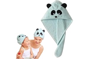 CYSOCOOL Anti-Frizz Kinder Mikrofaser Haarturban mit Knopf, Mädchen Schnelltrocknend Haartrockentuch Turban Weiche Haar Handtuch Saugfähig Verdrehter Turban Kopfhandtuch Hut für alle Haartypen