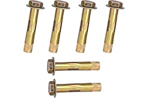 WEQEYENT Lot de 6 boulons à expansion M10 x 80 mm - Écrous hexagonaux - Manchon d'ancrage - Chevilles de fixation robustes pour béton, maçonnerie, brique - Fixations murales