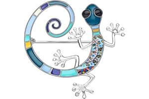 DUOWEI Broche de metal de zinc esmaltado con diamantes de imitación, diseño de animales encantadores para bufanda, para mujeres y niñas