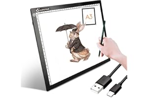 XIAOSTAR Boîte lumineuse A3 - Plaque lumineuse réglable - Tableau à dessin - Tableau lumineux - Interface de type C pour enfants, artistes (boîte cadeau)