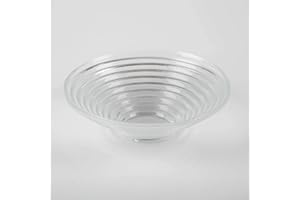 INNA-Glas Fuente estriada de Cristal Selma Deluxe, Transparente, 7cm, Ø 23cm - Cuenco de Vidrio - Bol Decorativo