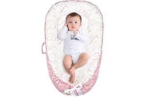 FUNUPUP Reducteur de Lit Bébé 90x50cm 100% Coton Baby Nid Cocoon Nid d'ange pour Nouveau-né (Éléphant)