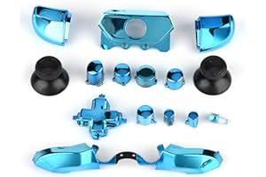 Hakeeta Full Button Sets Mod Ersetzen Teil für Microsoft Xbox One Controller mit 3,5-mm-Klinke Set aus 18 Controller-Tasten Ersatz-Button-Set Case Cover für Xbox One Controller (Blau)