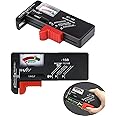 iHMeiju 2pcs Battery Tester Checker, Universal Battery Checker Small Battery Testers for AAA AA C D 9V 1.5V Button Cell Household Batteries. (Model BT-168)