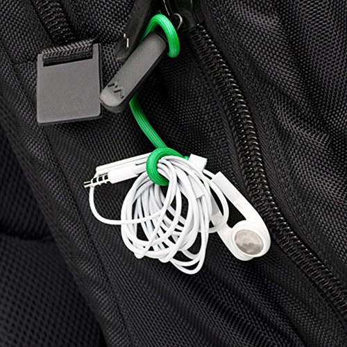 24 Stück Twist Krawatten, SENHAI 18 „12“ 3 „& 6“ Silikon Kabelbinder Wiederverwendbare Gummibänder Halter für Cord Management Cording Hanging – Schwarz, Grün, Orange, Rot - 8