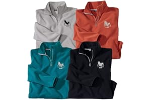 ATLAS FOR MEN - Męski sweter z mikropolaru - Lekki i miękki - Idealny na zimę - Dostępny w dużych rozmiarach od M do 5XL