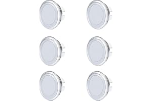 AONAT 6 sztuk uniwersalnych pokrywek przelewowych do umywalki, chromowanych zaślepek przelewowych do umywalki, pierścienie przelewowe do otworu, części zamienne