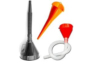KHSTYLEHOO 3 Stück Trichter Mit Schlauch, Trichter öL, Trichter Set, Universal Auto Trichter, Trichter Mit Abnehmbarem Auslauf Und Langen Trichtern, Trichter für öLwechsel, Auto, Werkstatt Und Haushalt